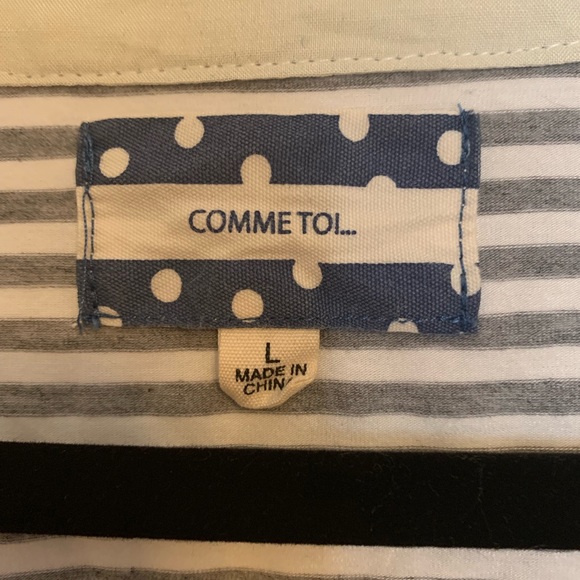 Striped Grey Blouse - Picture 3 of 3